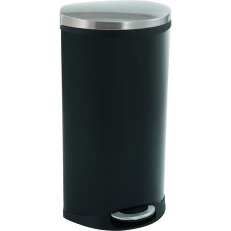 EKO - Poubelle à pédale Shell Bin 30 litres - steel Plastic - noir (1/3)
