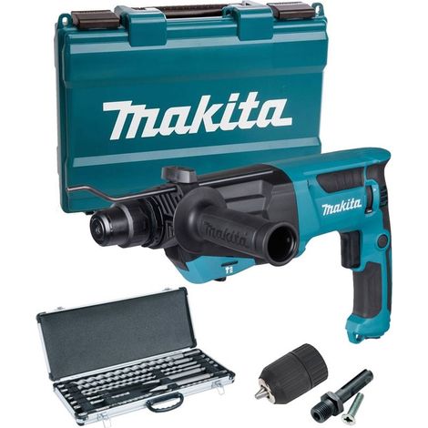 Makita 110v SDS + Rotary Hammer Drill HR2670 Heavy Duty + 16 SDS Bits + Chisels (1/5)