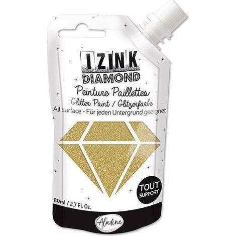 Peinture - IZINK - Diamond - Doré - 80ml - Résistante à l'eau (1/2)