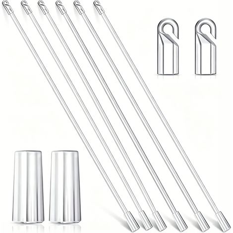 Popular 6-piece 30cm transparent rotating rod curtain accessory, easy to use. (1/5)