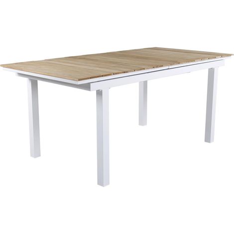 Table de Jardin Extensible "Mexico" 180-240cm Naturel & Blanc