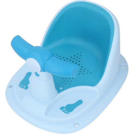Siège de bain pour bébé avec dossier, ventouses robustes, ergonomique et antidérapant, bleu (1/5)