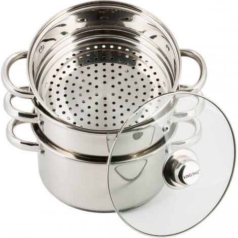 KINGHOFF PENTOLA A VAPORE 4 PEZZI 22cm KH-3328 (1/4)