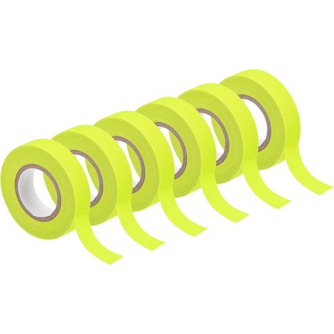 sourcing map Lot de 6 rouleaux ruban adhésif fluorescent néon, 1,5 cm x 10 m, pour décoration fêtes (1/5)