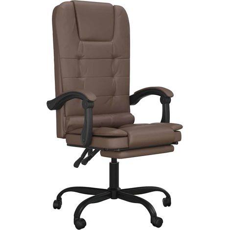 Maison Exclusive - Bürostuhl mit Massagefunktion Braun Kunstleder (1/5)