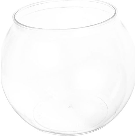 1 Bocal À Poisson En Plastique Transparent Rond Incassable Pour Bureau Maison Aquarium Petit Animal (1/5)
