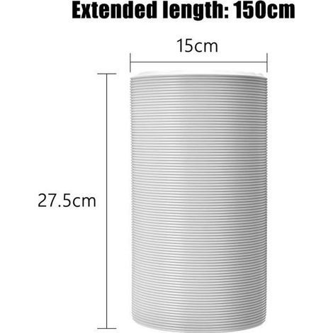 (Blanc) TEMPSA - Tuyau d'évacuation pour climatiseur portable - Ø 15 cm - 150 cm - Blanc-AquaForge (1/5)