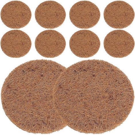 Lot de 10 tapis de nidification pour oiseaux, substrat en fibre de coco, tapis ronds pour pots de fleurs et œufs.-15.00X15.00X0.80CM
