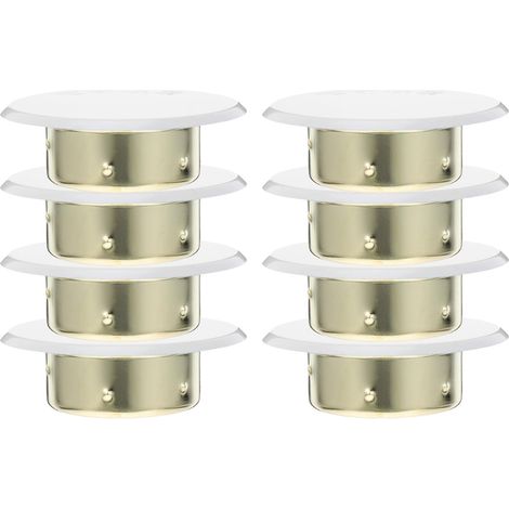 8 Pièces Cache-Gicleurs Encastrés pour Plafond Plaque De Protection Métallique pour Tête De Gicleur Cache-Buse Cache-Gicleur Encastré Plaque Coupe-Feu Blanche (1/5)