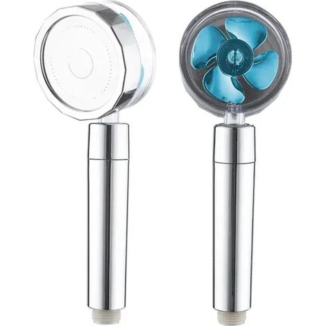Hélice pommeau de douche pluie haute pression avec ventilateur économie d'eau Massage haute pression Premium salle de bain douche accessoire bleu (1/5)