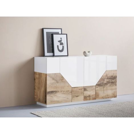 Credenza moderno bianco/acero, 4 ante - Alien (1/5)