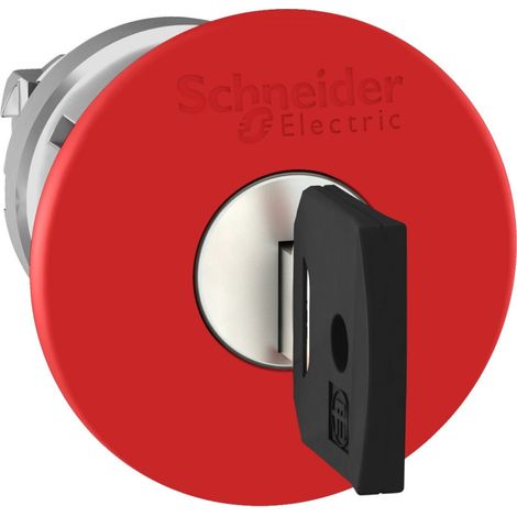 Tete bouton arret urgence Ø40 à clé 421E rouge Harmony XB4 (1/2)