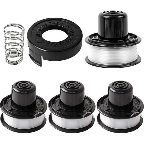 Bobine Fil Coupe Bordure Compatible avec A6226-XJ A6226 RS-136-BKP,Convient pour Black+Decker GL250,GL310,GL360,Ø1,65mm-6,1m(4 Bobine+1 Couvercle+1 Ressort) (1/5)