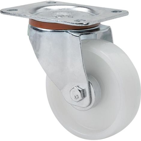 RUEDAS ALEX rueda giratora placa 110-125-1 nylon blanco eje rodillos