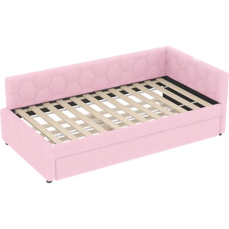 Cama nido 90 x 200 cm con lámpara de mesilla, USB y Type-C, rosa, HOMVRA (1/5)