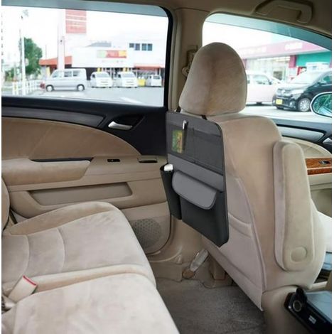 Organizzatore per schienale del sedile auto - 33 x 45 cm - Organizzatore / tappetino anti-calci - Spazio di archiviazione in auto - Per viaggi su strada (1/5)
