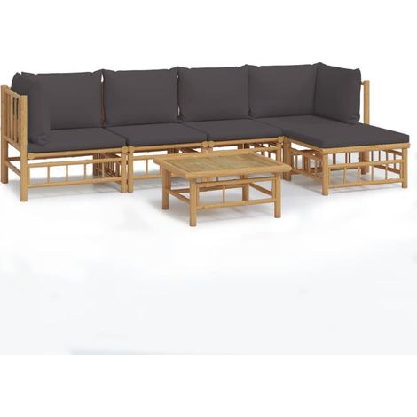 Maison Exclusive - 6-tlg. Garten-Lounge-Set mit Dunkelgrauen Kiss