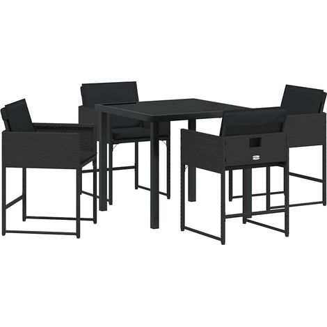 Maison Exclusive - Conjunto de Comedor de Jardín 5 uds. Negro rat (1/5)