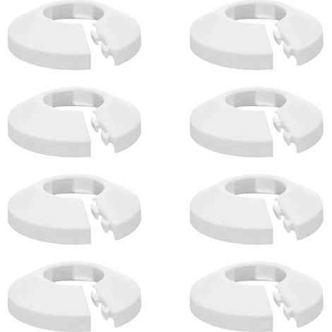 Radiator Rosettes, PP Plastic, Snap-On Design, For Heating Pipes, White (1/5)