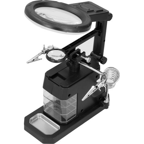 Station de soudage avec loupe, éclairage LED, support et port USB pour les réparations (1/5)