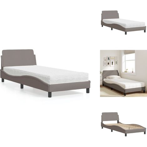 Bett mit Matratze Taupe 80x200 cm Stoff - Bettsofa - Boxspringbetten - Doppelbett - Einzelbett - Gästebett (1/5)