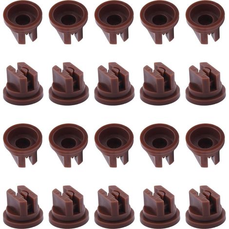 Lot de 14 buses plates en plastique à 110 degrés avec ouverture 0,4 mm pour pulvérisateur dos, jardin, équipement pulvérisation agricole (rouge) - 20pcs Fan Shaped VP110-05 Brown (1/5)