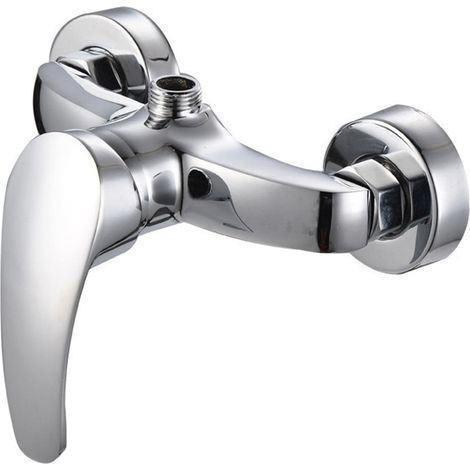 Wandmontierte Mischbatterie aus poliertem Chrom für Badewanne und Dusche