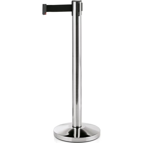 Poteau de barrage en Acier Inoxydable noir L 2000 mm H 910 mm Ø 320 mm - Lot de 2 - Was Germany