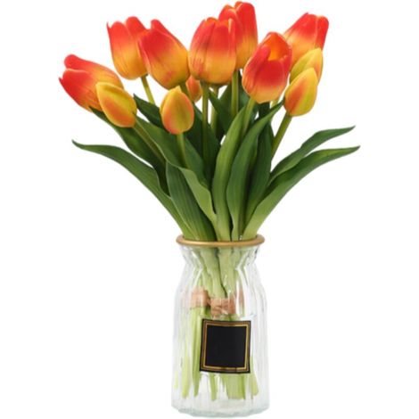 Tulipe Artificielle - 32 cm - Tige Flexible avec Fil Métallique - Décoration Intérieure Printemps - Lot de 10 (1/4)