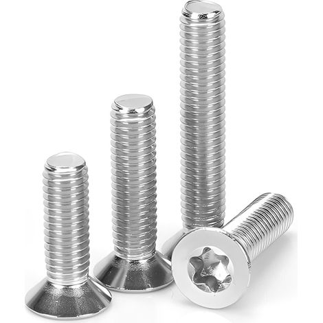 Vis Tete Fraisee Torx Argent - Acier Inoxydable A2 V2A Boulon à Tête Fraisée Filetage Complet pour des Projets DIY de Machines, M3 x 16mm, 50 Pièces (1/5)