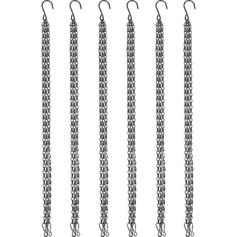 Lot de 6 chaînes de suspension robustes de 50 cm - Support pour plantes de jardin à 3 points pour extérieur - FF