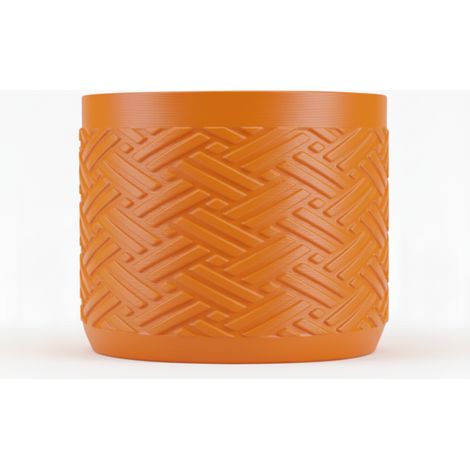 Cache-pot orange, tresse Japandi scandinave moderne (1/3)