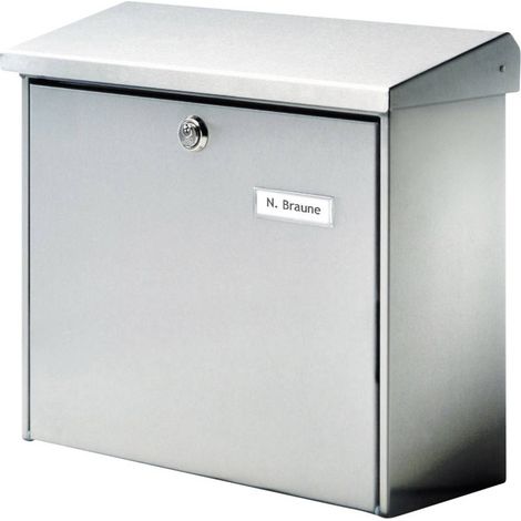 Burg Wächter 4190 COMFORT 3913 NI Boîte aux lettres acier inoxydable argent avec serrure à clé (1/3)