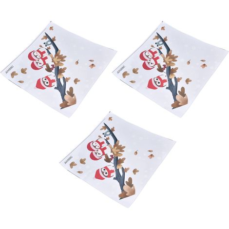 Lot de 3 autocollants hibou sur une branche d'arbre, autocollants de Noël innovants et auto-adhésifs pour la maison et les magasins (JUV205‑C). (1/5)