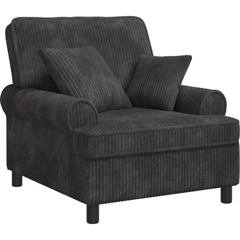 Fauteuil XL avec coussins Gris foncé Tissu à 1,5 lignes – cordage polyester