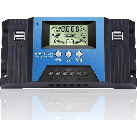 MPPT 100A Regolatore di Carica Solare 12V 24V Identificazione Automatica 4 USB