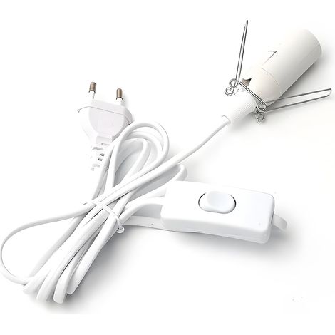 Cavo per lampada di sale con interruttore - E14 - 1,8 m - Portalampada per lampada di sale, bianco