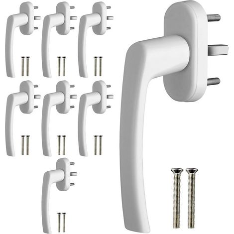 8PCS Poignée de Fenêtre Blanche Serrure de Fenêtre en Aluminium sans Clé Poignée de Fenêtre de Sécurité Enfant en Longueur de Tige 35mm pour Porte Fenêtre Porte Balcon Maison (1/5)
