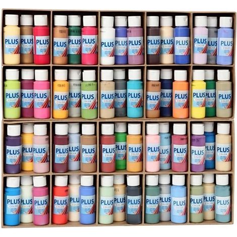 Peinture acrylique satinée de qualité, couleurs intenses et très couvrantes. Sèche rapidement et laisse une surface mate satinée . (1/4)