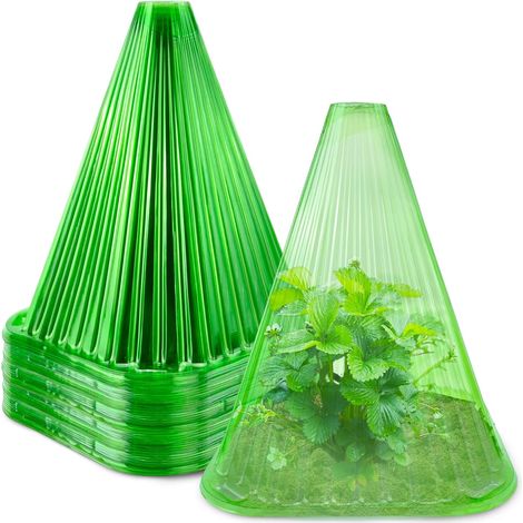 30 sabots de jardin botanique de 7,45 "P x 8,26" H, couvercles de cloches de plantes réutilisables, protègent les plantes des oiseaux, du gel, des escargots et plus encore, verts (vert - paquet de 30) (1/5)