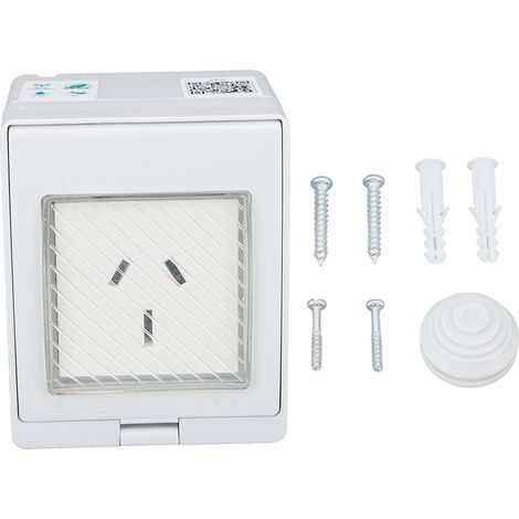 Prise Wifi 240V Ip55 Salle de Bain Prise Abs Prise de Courant Extérieure Étanche Pc Abs 100 Smart Résistant aux Éclaboussures Wifi Salle de Bains Sous-Sol Balcon Extérieur pour. (1/5)