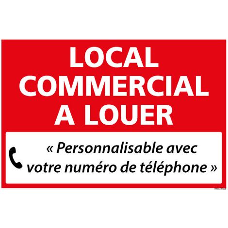 Panneau Local Commercial à Louer Personnalisable – Akylux 3,5 mm – 600 x 400 mm – Rouge