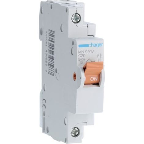 HAGER MN920V Disjoncteur MN 1P+N 20A courbe C