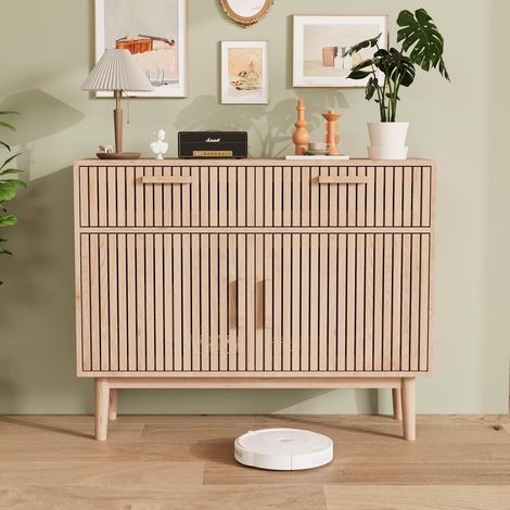 Buffet style campagnard 100x35x80cm, 2 portes, 2 tiroirs, rangement cuisine/salon (1/5)