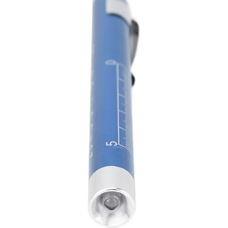 Lampe stylo LED blanche, tête concave, en alliage d'aluminium, lampe stylo médicale pour la gorge, bleue (1/5)