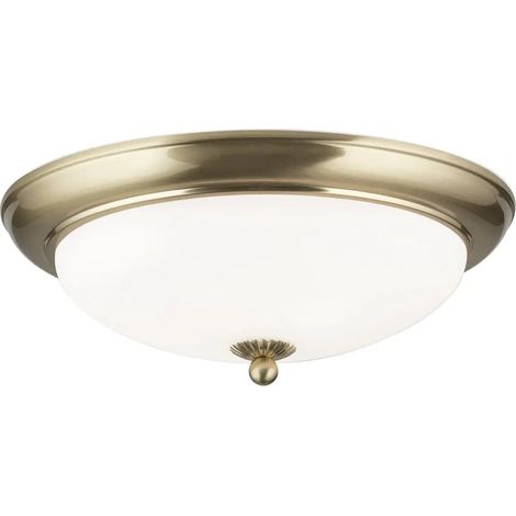 [NEUWERTIG] B-Ware Orion Deckenleuchte Lampe Empire Deckenlampe Messing Glas Weiß Matt ø 35,5 Cm