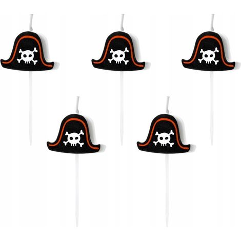Candeline di compleanno a tema pirati, 2 cm, 5 pezzi. (1/2)
