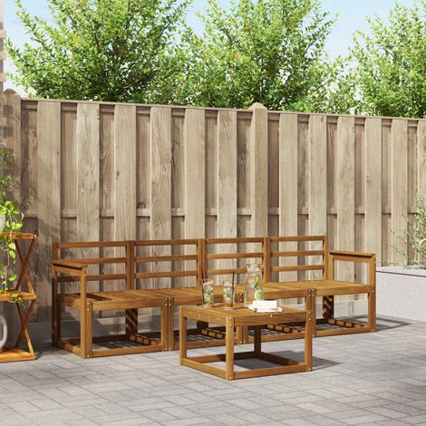 Outdoor-Sofagarnitur 5 pcs Natur Massivholz Akazie (1/5)