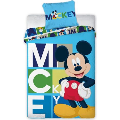 Parure de lit simple- Mickey content - 140 cm x 200 cm (1/2)