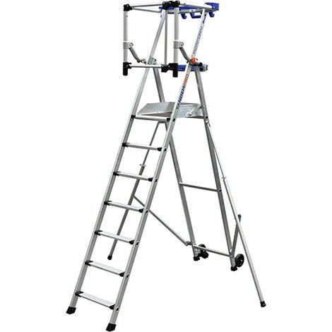 PIRL aluminium 5 marches - Hauteur max. de travail 3.70m - PIRLF7-P/ALU